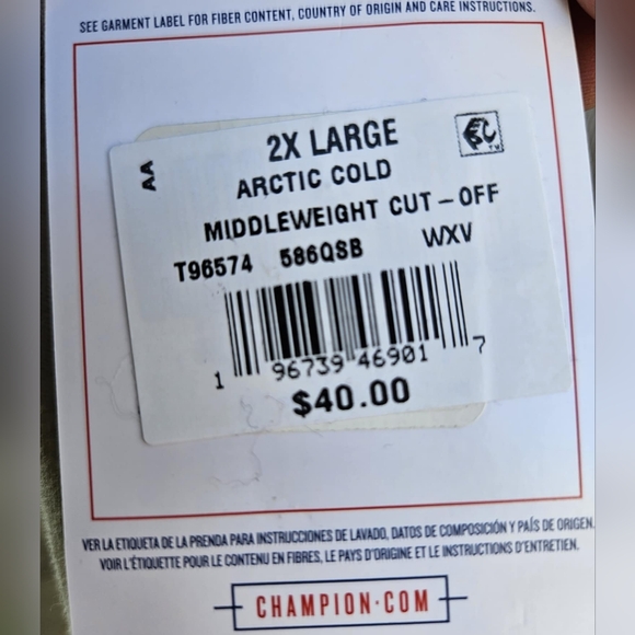 Champion Men’s XXL Arctic Cold Tan Sleeveless Hoodie NWT - Picture 4 of 4